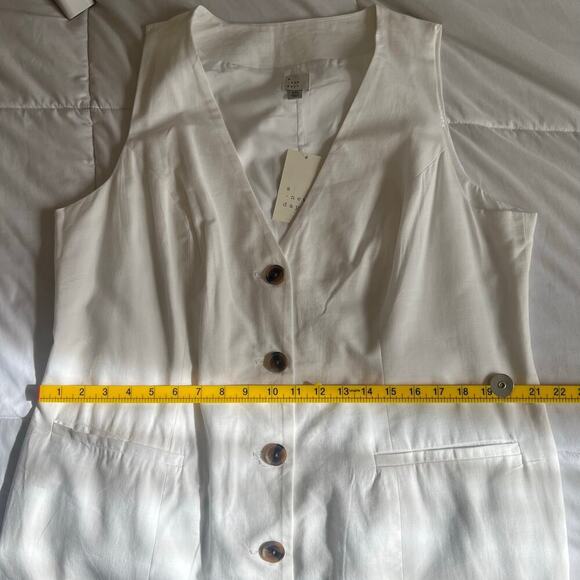 A New Day Women's Mini Cotton Blend Vest Dress White Size XXL NWT - Picture 9 of 9